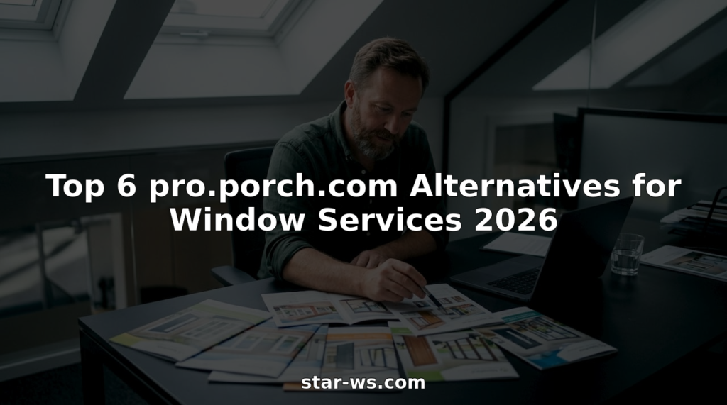 Man reviewing window service brochures at home table
