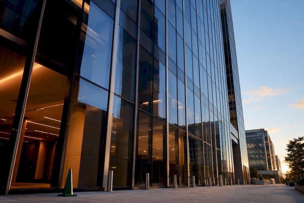 Commercial glass facade in Kansas City